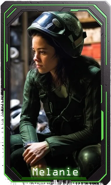 Melanie card, front