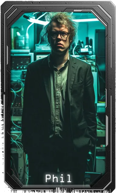 Phil card, front