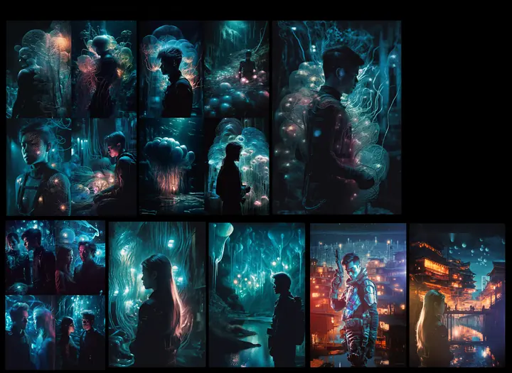 Kai in the AI World’s bioluminescent cities